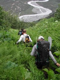Descending into the Placer River Drainage