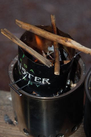Monster can with wood on top