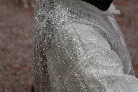 Rainsuit water droplets