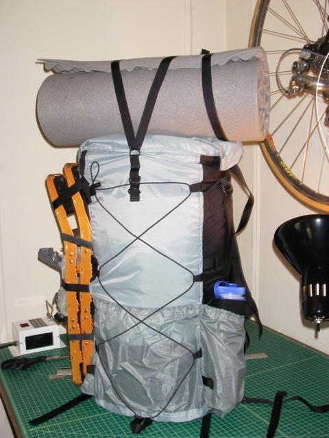 Winter pack with gear