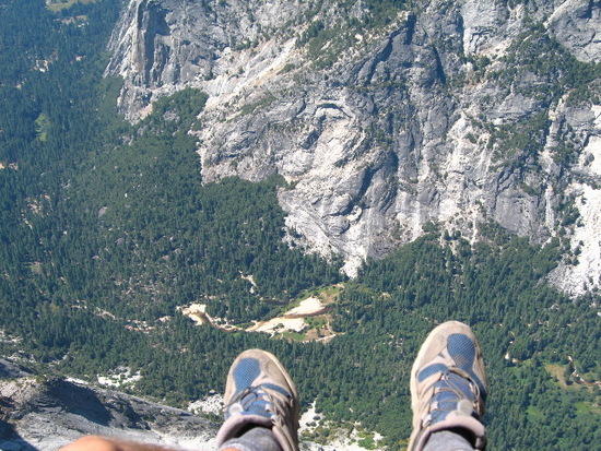 Sitting on the edge.