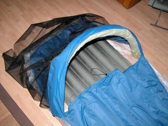 Bivy opening with balloon in sleeve