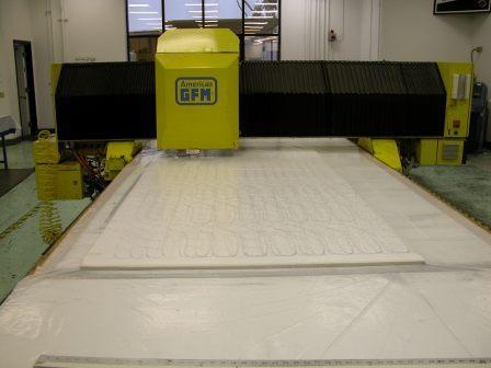 Cutting the Cuben on our CNC cutting machine