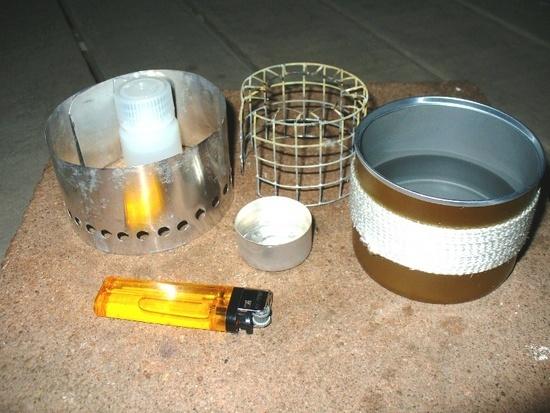 'Diamond almond' stove w/windscreen, pot stand and 'tea candle' fuel holder