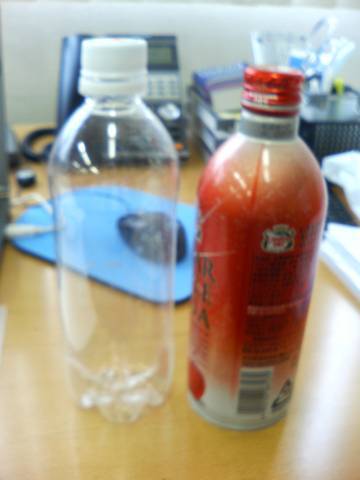 pet and aluminum bottles