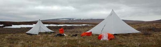 two arctic shelters