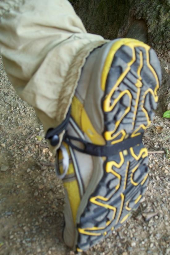 View of nylon webbing on the instep.