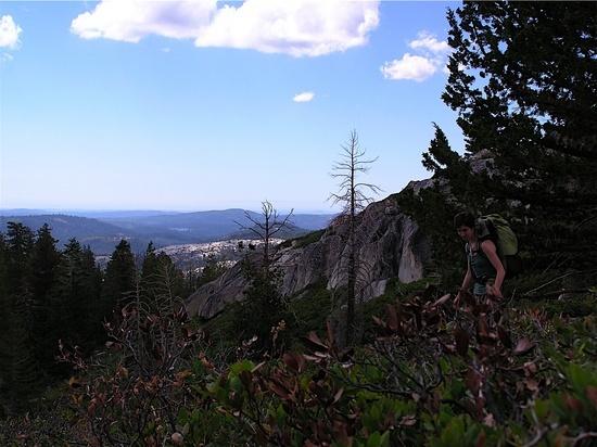My friend descending down from Tyler Lake