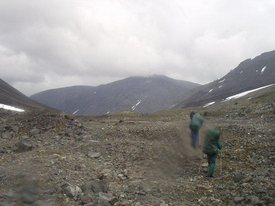 Somewhat stony terrain in the Basstavagge valley