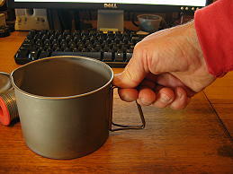 Holding top of handle
