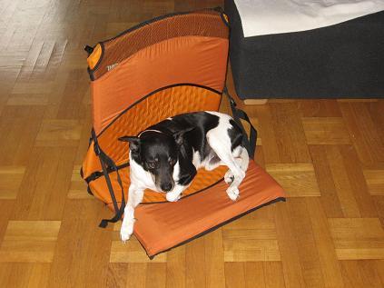 Testing the comfort of the trekker chair