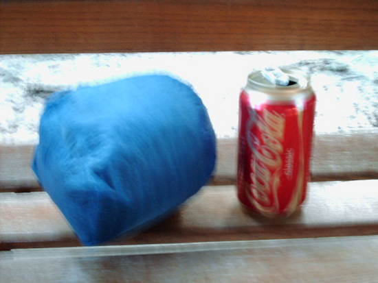 About the size of a coke can when stowed