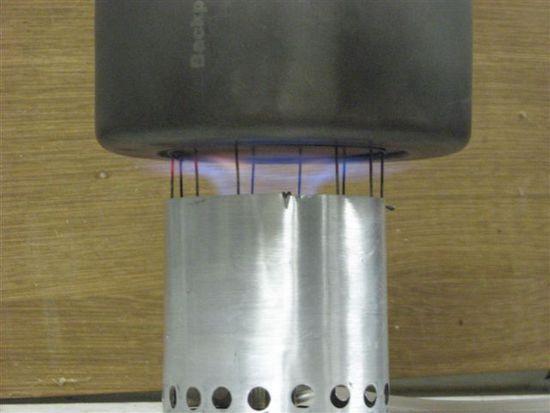 Flame under 550 pot