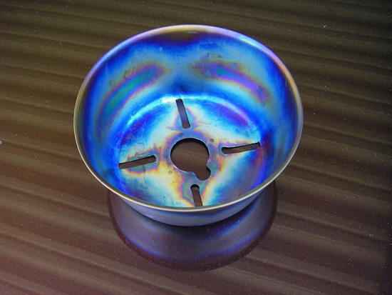 Snow Peak Bowl modified for use as wind screen