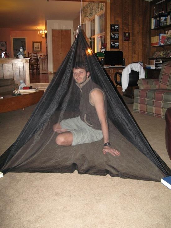 Front view (books used to show shape - normally netting would be better stretched out)