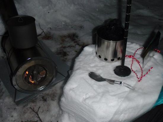 Ti Goat Stove with wood