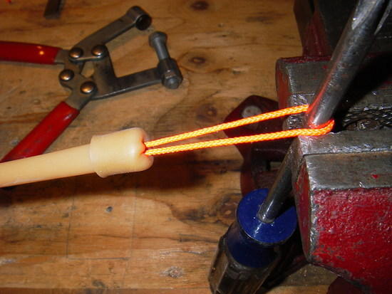 Tensioner Fold Tubing over Second Knot