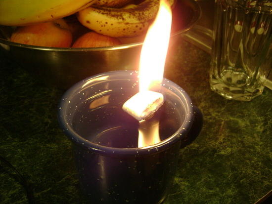 WetFire tinder cube on fire in a cup of water!!!!!!!!
