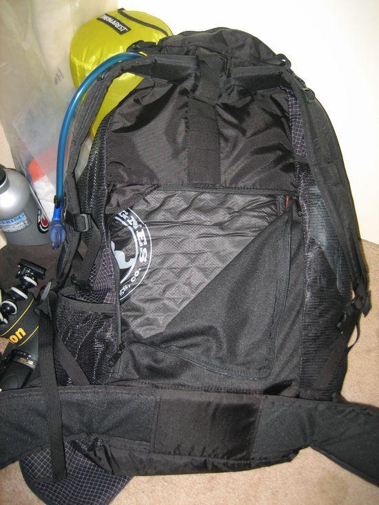 back of pack unzipped
