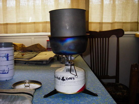 Snow Peak Giga Stove with Snow Peak Ti Bowl MYOG Windscreen