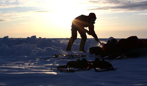 Setting up camp after a long day.