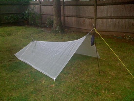 My MYOG tarp erected in my yard