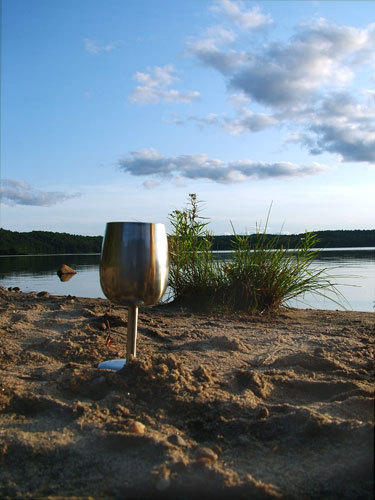 wine on a wilderness lake