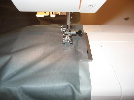 Sewing tarp ridgeline