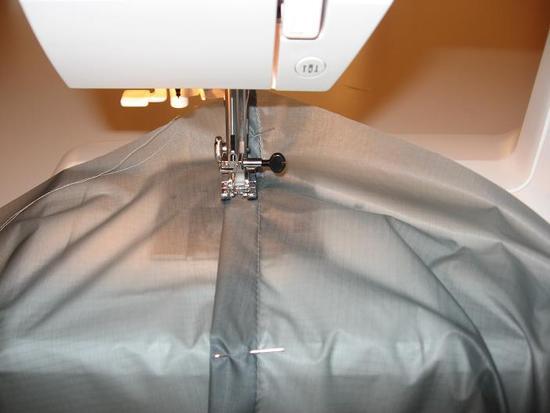 Sewing second ridge seam line