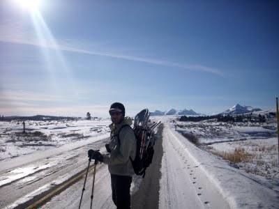 beanie snowshoing