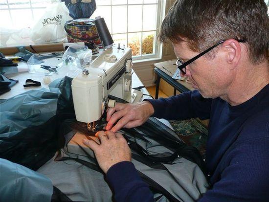 sewing in the zipper