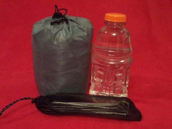 Front view of SUL tarp in stuff sack