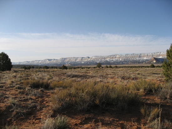 Fiftymile Bench and the Straight Cliffs with Lingering Snow