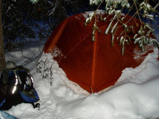 buried tent