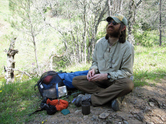 Cameron Taking a Break at the Bottom of the Valley