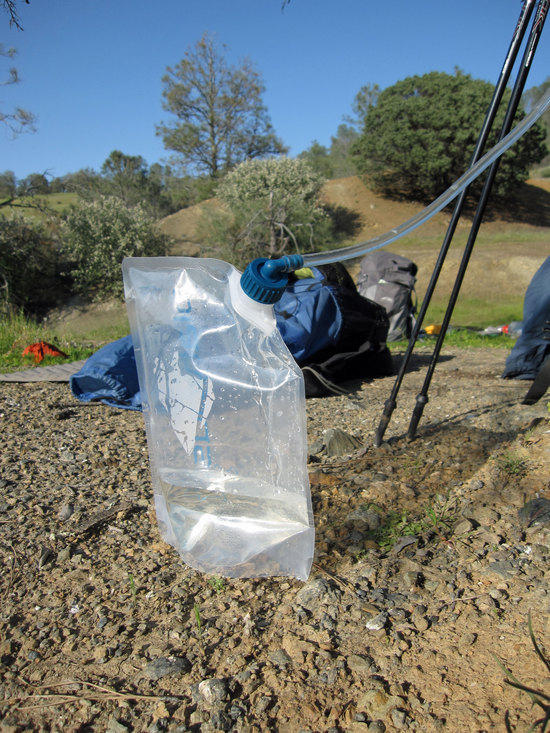 Platypus Hoser Hydration System as Clean Water Catch Bag