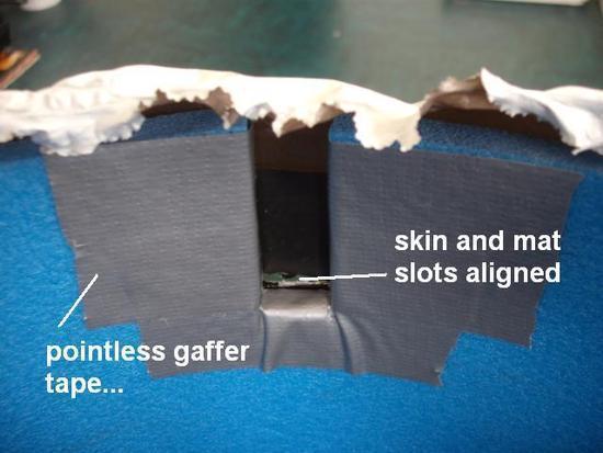 skin slot aligned with mat slot