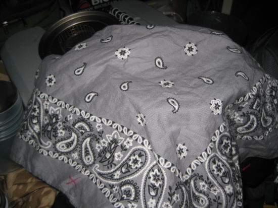 bandana over pot