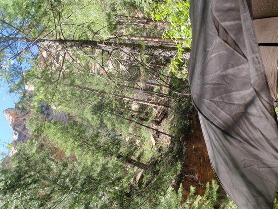 View from hammock, looking across to the rock face at WFOC