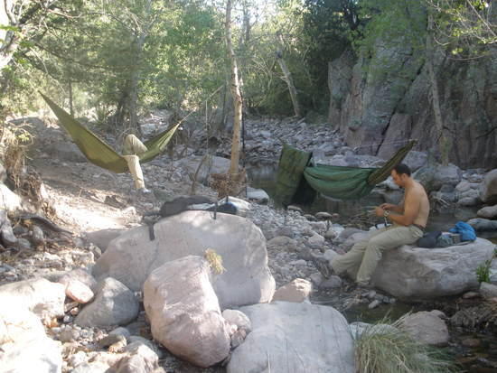 Hammock camp at Fish Creek in the Superstition WIlderness
