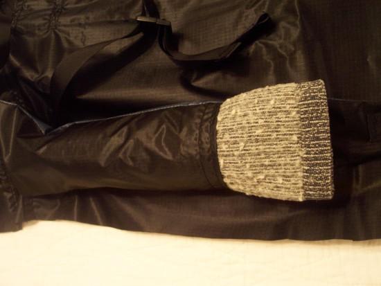 Sock being stuffed into shoulder strap