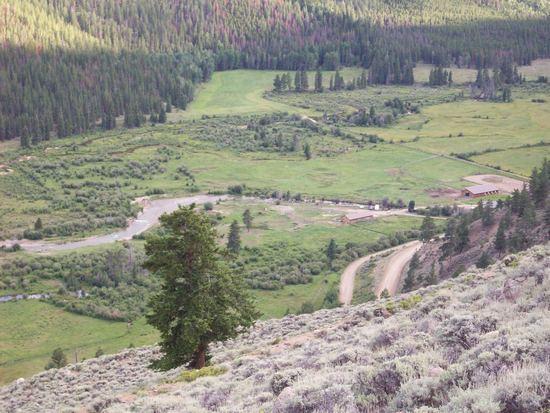 Coming down into camp was the most picturesque green farming valley