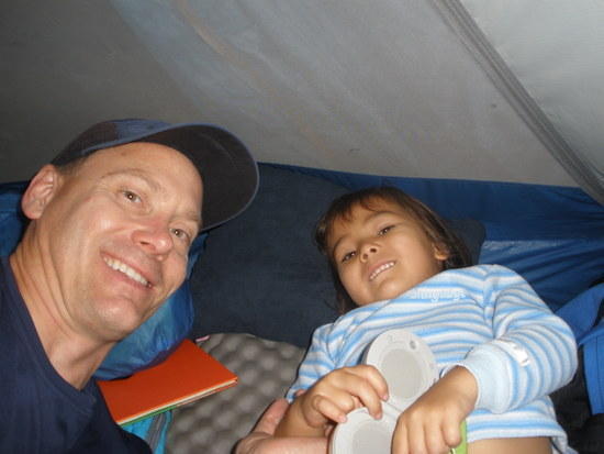 In the tent