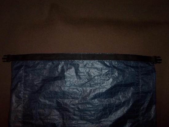 Roll down closure grosgrain stitching