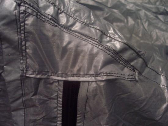 Silnylon tarp beak zipper reinforcement patch