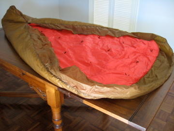 brown/red quilt