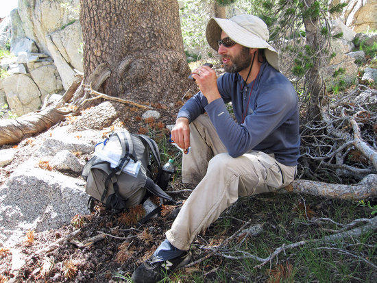 Jeremy Taking a Snack Break Before Making a Final Push to the Top