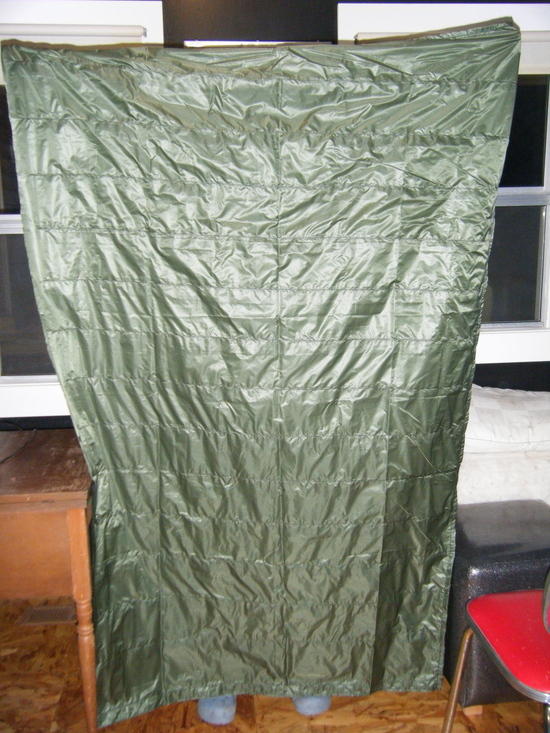 Baffles sewn/3 sides hemmed