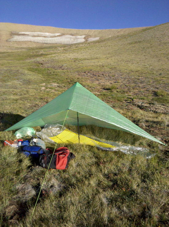 Z-Pack Hexamid at 12,000 ft campsite.