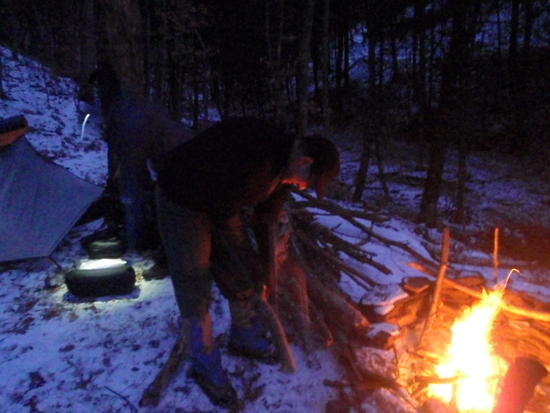 Ron cutting firewood